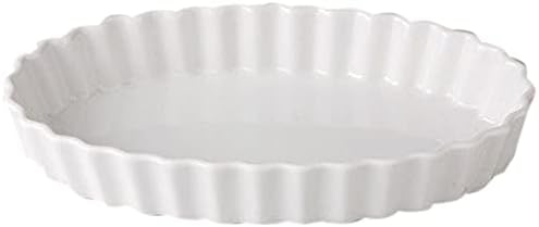 Set of 5 Baking Tableware, White Chrysanthemum Oval 9" (9.3 x 5.9 inches (23.5 x 15 cm), 20.9 oz (585 g), Pie Plate, Hotel, Restaurant, Cafe, Western Tableware, Restaurant, Commercial Use