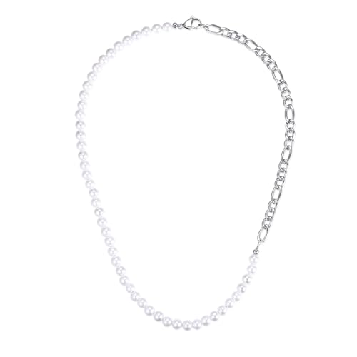 GAVU Herren Geschenk Perlenkette Edelstahlkette