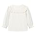 Seuyae 4T Girl Long Sleeve Blouse for Toddler Girls Lace Trim Shirt White Eyelet