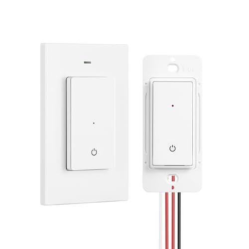 DEWENWILS Wireless Light Switch and Receiver Kit, No in-Wall Wiring Required, Remote Control Switch Lighting Fixture for Ceiling Lights, Fans, Lamps,100 Ft RF Range, Programmable AC 15A