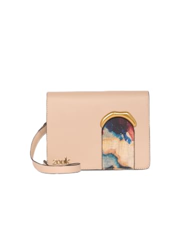 Image of ZOUK Women's Jharokha Vegan Leather Sling Bag | Dual Magnetic Flap | Crossbody Bag | Adjustable Strap