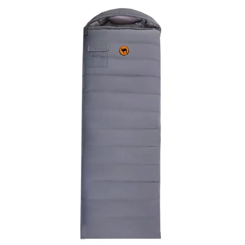 AOUCN寝袋 ダウン シュラフ 封筒型、軽量 保温防水 、丸洗い可能、平らに広げて四季を通じて使用可能、屋外キャンプ、ロードトリップ、ハイキング、緊急時の備えに適しています(収納バッグ付き) (グレー,ダックダウン充填量:1.6kg 適応温度:-15〜-