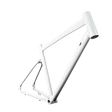 ZCXBHD 700c Off-Road/Gravel/Road Bike Frame 100x135mm All-Terrain Flat-Bar Road Bike Frames Internal Cable Routing Aluminum Frame B.B 68 * 34MM(White,Frame)