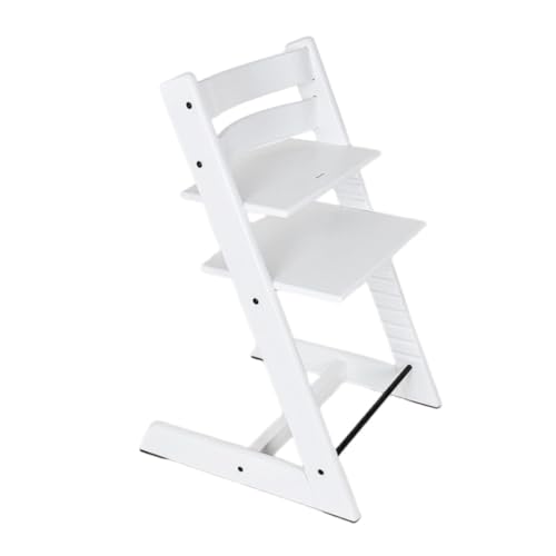 SIzlaho子供の成長に合わせて椅子、ベビーダイニングチェア、椅子、多機能、調節可能、ブナ材の子供用ダイニングチェア、学習椅子、ギフト、快適、スタイリッシュ、無垢材スタイル (ホワイト,48*46*80cm)