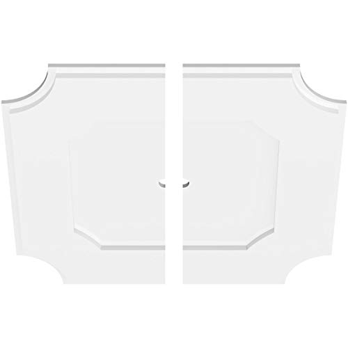 Image of Ekena Millwork CMP24LE2-01000 Locke Architectural Grade PVC Contemporary, Two Piece Urethane Ceiling Medallions 24 inchOD x 1 inchID x 14 1 /4 inchC x 1 inchP