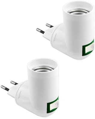 2 Appliques Murales E27 Avec Interrupteur - Col Flexible 360° - Plug & Play - Blanc - Pour Chambre & Bureau