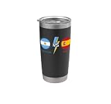Argentina Vs Spain Flag Design Stainless Steel Insulated Tumbler