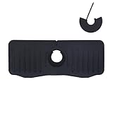 Silikon Wasserhahn Matte, Abtropfmatte Spritzschutz Tropffänger zun Wasserhahn, Sink Faucet Splash Guard Mat Absorbierende Matte für Waschbecken Arbeitsplatte, Wasserhahn, Küchenspüle (Schwarz-1Stk)