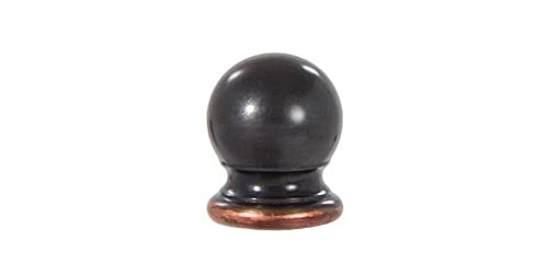Image of B&P Lamp Solid Brass Sphere Style Antique Bronze Finial, 3 /4 Inch Height, 1 /4-27 Tap