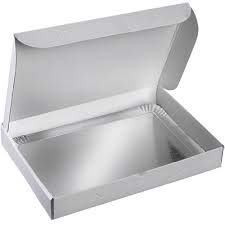 25 boites Traiteur Blanche 29 X 42 X 6 cm + 25 Plateaux argent 42 X 28 cm Cover