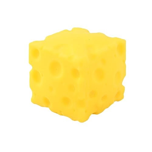 Image of Jesscasday Yellow Cheese Squeeze Toy, Soft Cheese Squishy Toy, Rebounding Sensory,Help for Relax,Focus,Soft Flexible Elastic Rubber Sensory Cheese for & Adults, Stress Balls for Adults(2 inches)