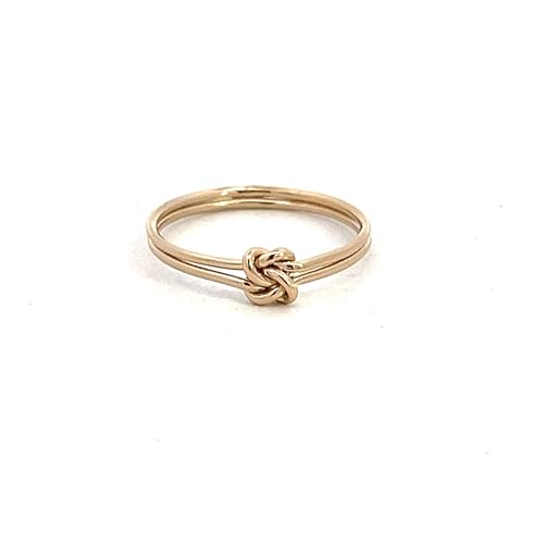 Ellie J Maui Handmade Double Love Knot Ring, 14k Yellow Gold Filled Jewelry, Mothers Day, Anniversary, Birthday, Promise Ring, Senior, Gift for Her, Graduation, Sweet 16, Friendship, Size 6