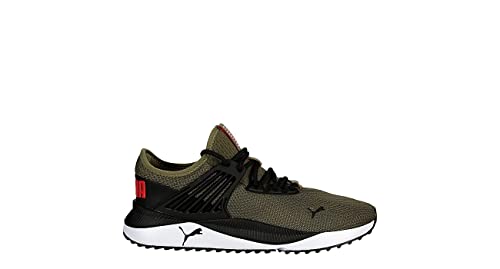 Image of Puma Men's Pacer Future Sneaker (Burnt Olive-puma Black-high Risk Red, 9)