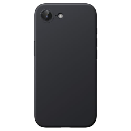 Image of JETech Liquid Silicone Cover Case for iPhone 17e (2026) / iPhone 16e, Silky Soft Touch Full-Body Protective Phone Case, Anti-Scratch Shockproof Cover with Microfiber Lining (Black)