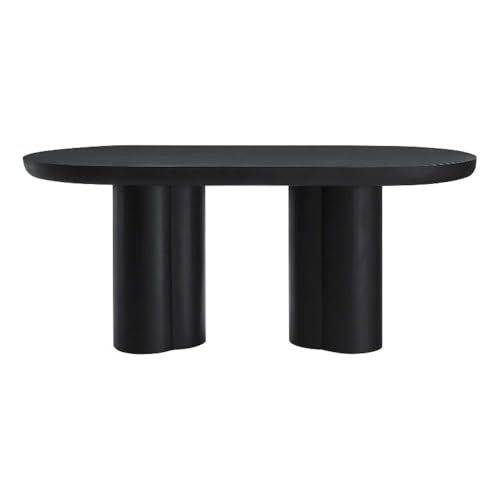 Image of Modway EEI-6764-BLK Caspian 72 inch Oval Concrete Dining Table, Black
