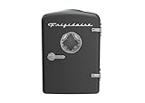 Frigidaire EFMIS171-BLACK Retro Mini Portable Personal Fridge - Ideal for Home, Office or Dorm - Features Active Cooling Can Holder on Top - Includes Carrying Handle, AC/DC Wall/Car Charger - Black