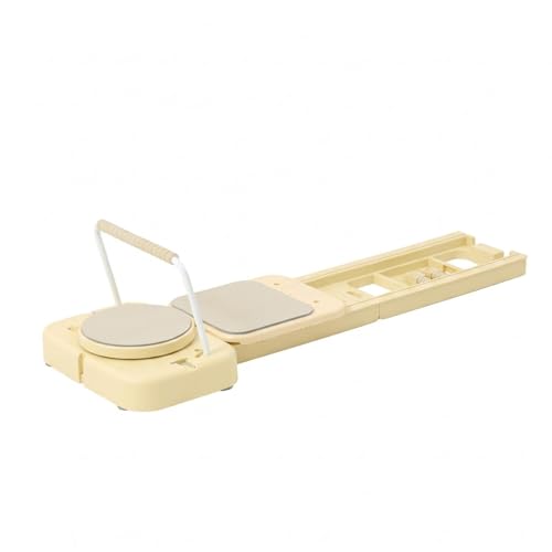 predolo Aparato Fitness y Pilas Uso Doméstico Máquina Esquí Pilas Ajustable para Casa , Amarillo