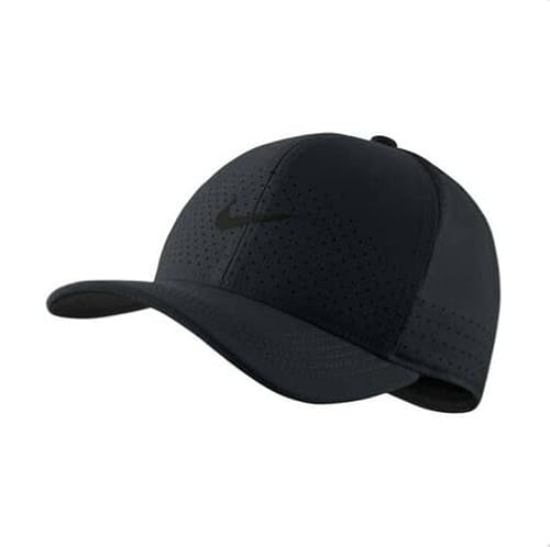 Nike Adult AeroBill Classic 99 Perforated Training, Cap, Gat (Black/Black, Small/Medium)