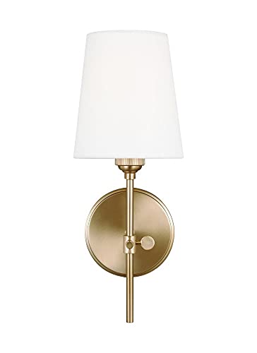 Image of Generation Lighting 4187201-848 1-Light Baker Bath Fixture Wall Lamp Satin Brass 4187201-848 | Bathroom Light Fixture for Home Decor | Wall Sconce Vanity Light Fixture and Bathroom Accessory