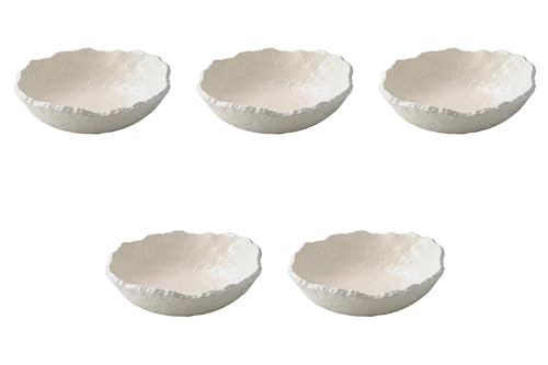 Set of 5, Uzu Tide 9.0 Serving Pot on White Base, 10.8 x 9.5 x 2.9 inches (27.5 x 24.2 x 7.3 cm) | Banko Ware Platter Setomonohonpo