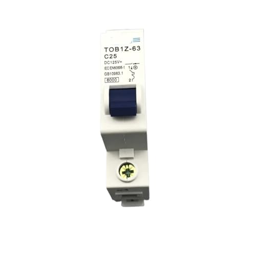 Disyuntor MCB TOB1Z de corriente continua 1P 25 A 125 V curva C unipolar para carril DIN 2