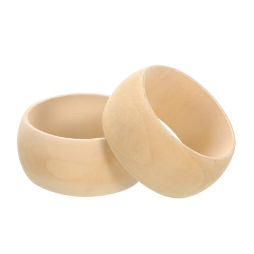 METALLIXITY Holzarmreifen (83mm/3,27 Zoll) 2 Stück, Unvollendeter natürlicher runder Holzring handgefertigt - für DIY-Projekte, Schmuck, Handwerk und Wohnkultur