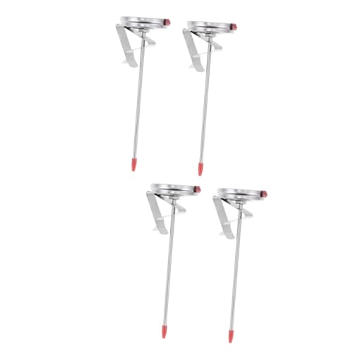 DECHOUS 4pcs Probe Thermometer Stainless Steel Kitchen Temperature Gauge Fixing Clip Dial for Cooking Oil and BBQ Use