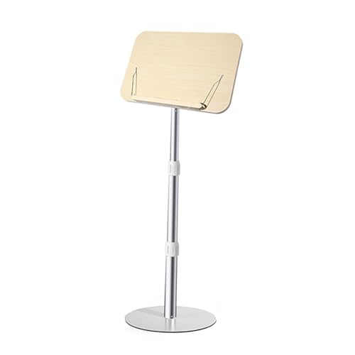 スタンディング読書スタンド、高さ調節可能な木製譜面台、ページクリップ付きデスクモバイルポディウム、高さ調節45?142cm、子供と大人向け(Color1,70-142cm)