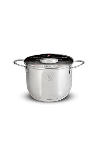 Berlinger Haus Argent Jewelry Collection Stock Poêle avec couvercle, 24 cm, Silver Jewellery Collection BH/6285 en acier inoxydable 18/8