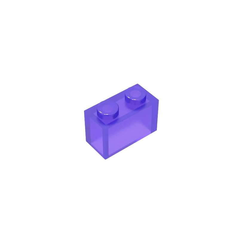 3065 bricks Brick 1x2 Without Bottom Tube 50 Pieces GDS-1545 Compatible with Lego Building Blocks Color:Trans Purple — image 1