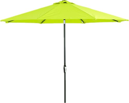 Tempera Striped Patio Umbrellas Outdoor Table Market Umbrellas with Crank & Pust Button Tilt|Auto-Tilt, 8 Steel Ribs, High Color-Fastness Canopy