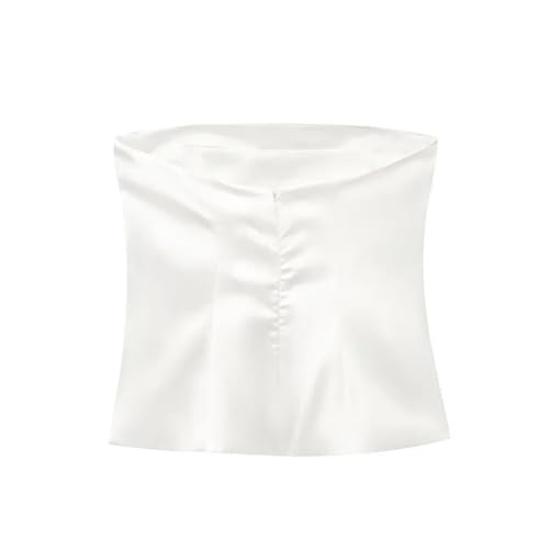 Women's Red Satin Backless Off Shoulder Corset Tube Tops Female Sexy Sleeveless Tops3