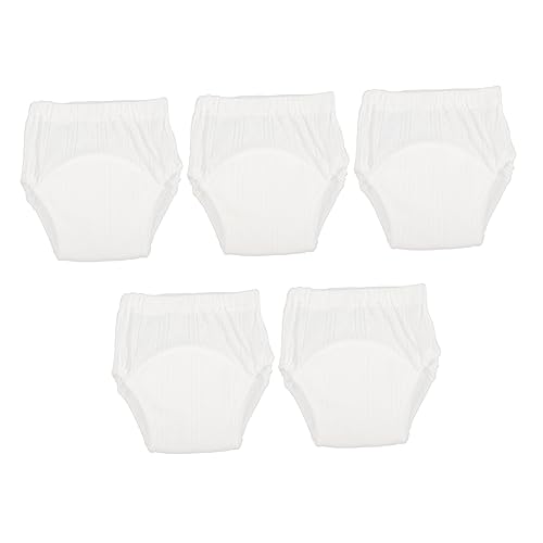 RORPOIR 5pcs Baby Training Pants Training Pants for Boys Leak-proof Design Washable Cotton Material White