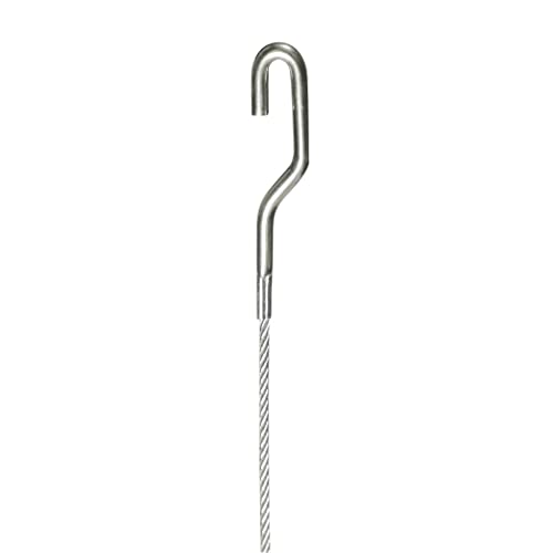 Image of Steel Picture Hanging Cord 2mm Diameter 72-Inch with Large Hook - Compatible with TR101 Wall Track Picture Hanging System - Supports Up to 28 lbs - 5 Pack