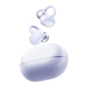 SoundPEATS POP Clip Wireless Open Ear Earbuds, Button Control, Lightweight Comfort Headphones, 30H Playtime, IPX5 Waterproof, Bluetooth 5.4 Immersive Audio Earphones for Sports Running Working, Purple