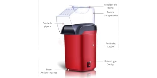 Pipoqueira Elétrica Máquina de Fazer Pipoca Sem Óleo