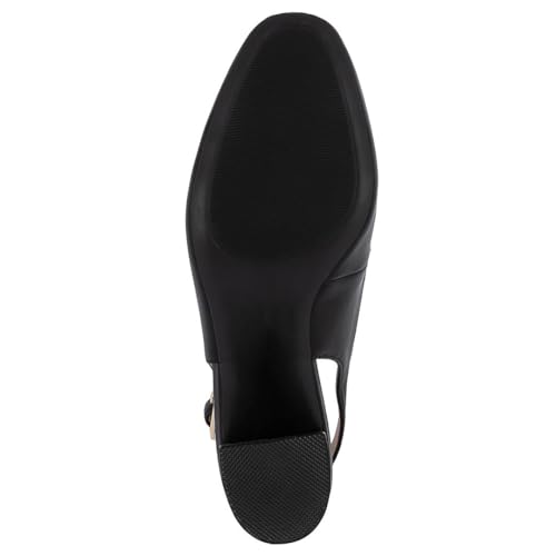 Jones New York Women\'s Slingback Sandals | Open Toe Block Heel Shoes | Formal Dress Sandals | Comfortable Evening & Wedding Shoes-Black Smooth Size 10