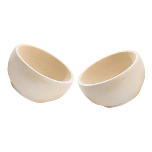 SEWACC 2pezzi Ciotole Di Legno Non Finiture Per Fai Da Te Giocattoli Legno Per Decorazioni Creative e Progetti Artigianali