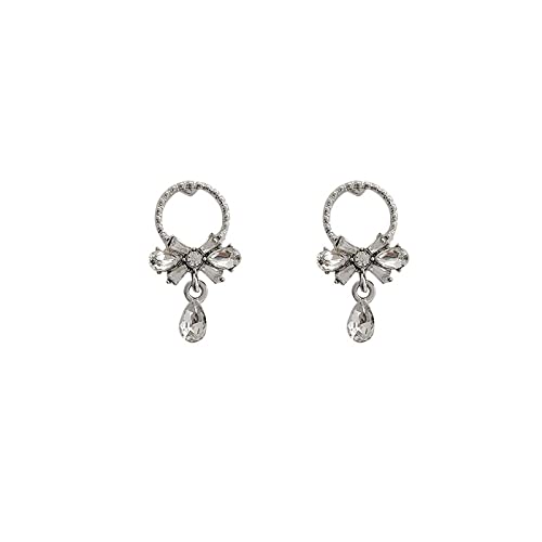 Boucles d'oreilles avec nœud en strass vintage pour femmes et bijoux de fête
