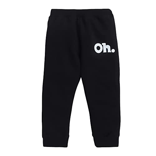 Image of Hopscotch Boys and Girls Cotton Text Print Sweatshirt and Jogger Set in Green Color