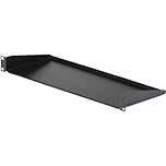 StarTech.com 1U Server Rack Shelf - Universal Rack Mount Cantilever Shelf for 19" Network Equipment Rack & Cabinet - Heavy Duty Steel – Weight Capacity 33lb/15kg - 7" Deep Tray, Black (CABSHELF1U)