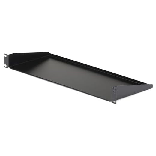 StarTech.com 1U Server Rack Mount Shelf - 7in Deep Fixed Steel Universal Tray for 19" AV, Data & Network Equipment Rack/ Cabinet - 33lbs (CABSHELF1U),Black