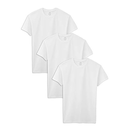 Fruit of the Loom Men's Size Big Tag-Free Undershirts, Tall Man-Crew-3 Pack, Large