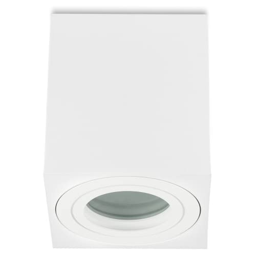 Sweet Led - Faretto da incasso IP44, plafoniera, faretto a soffitto, in alluminio, per ambienti umidi, 95 mm, 230 V, GU10, rettangolare, colore bianco