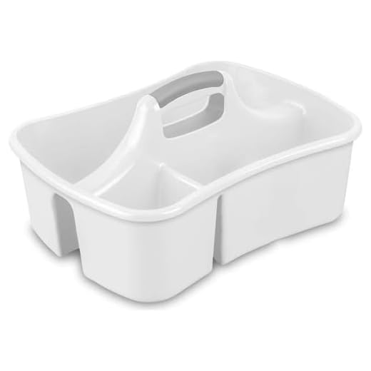 Extra Large 5 Gal Divided Cleaning Caddy Organizer with Handle - Cleaning Supplies for Housekeeping - Shower Caddy Portable - Shower Caddy Dorm - Cleaning Supplies Organizer - 17.75 x 13.25 x 7.75
