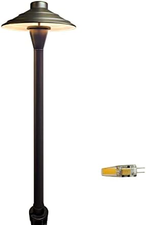 COLOER Low Voltage Pathway Lights, Brass Outdoor Garden Path Lights, Landscape Driveway Lights for Yard, IP65 Waterproof Landscape Lighting Wired(1-Pack with G4 Bulb)