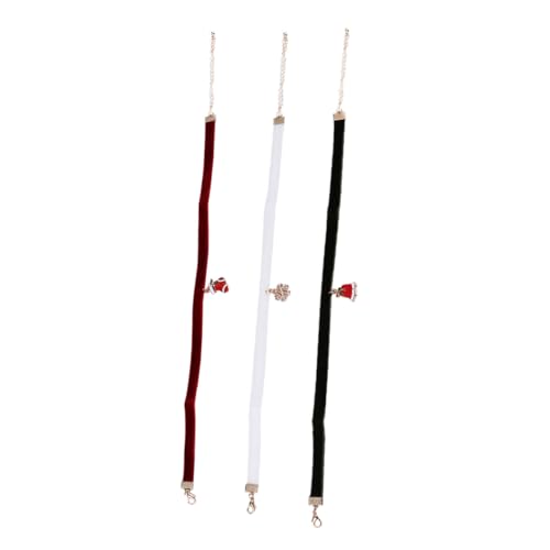 Healeved Juego de 3 Collares Navideños para Mujer Conjunto de Accesorios Temática de Navidad Cadenas de Terciopelo en Colores y Ideales para Fiestas y Reuniones Familiares