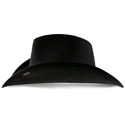 Stetson Roxbury Shapeable Leather Cowboy Western Hat, Black, Large - Thumbnail 3