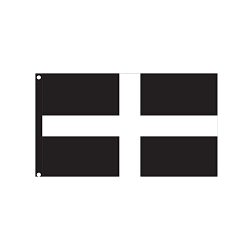 PinkDisplay Cornwall Cornish Banderas 3 x 5 pies (90 x 150 cm) cinta para la cabeza con ojales y doble costura