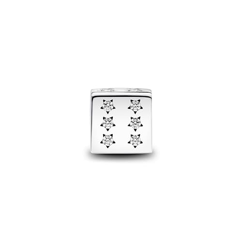 PANDORA Moments 793581C01 - Abalorio de plata de ley con circonitas, compatible con pulseras Moments, Silber, Plata de ley, Circonita cúbica